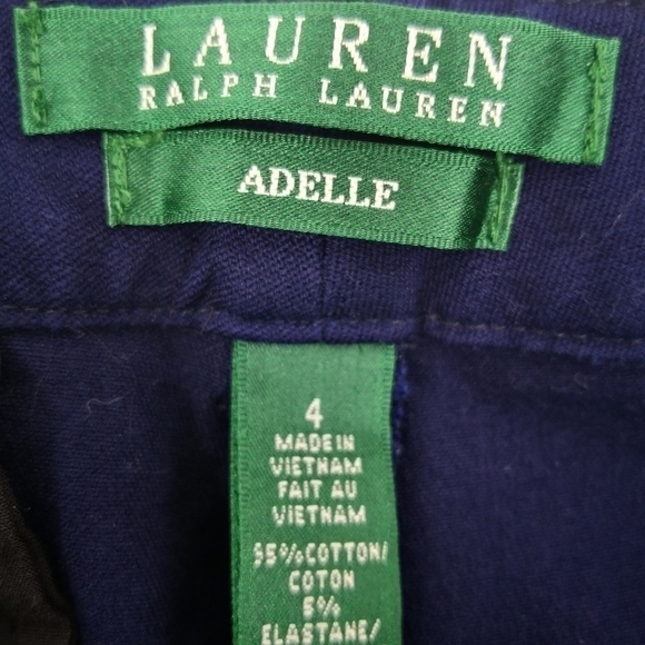Lauren Ralph Lauren 4 Adelle Navy Blue Stetch Formal Dress Pants Green Tag - Picture 7 of 8